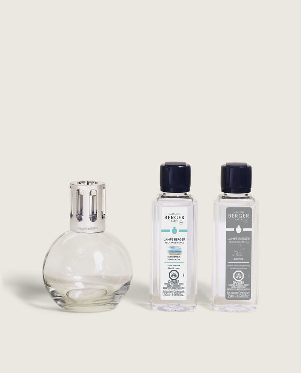 Coffret lampe Berger Essentielle ronde et deux recharges – Maison Berger
