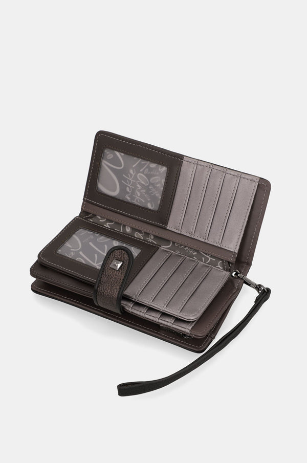 Grand portefeuille RFID Anekke Iron – emplacements pour cartes ouverts