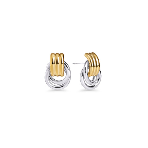 Boucles d'oreilles pendantes Valence deux tons