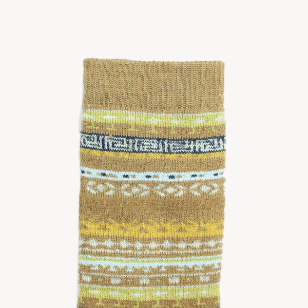 Chaussettes Crew en mélange d’alpaga – Mocha multicolore – Pokoloko