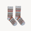 Chaussettes Crew en mélange d’alpaga – Gris multicolore – Pokoloko
