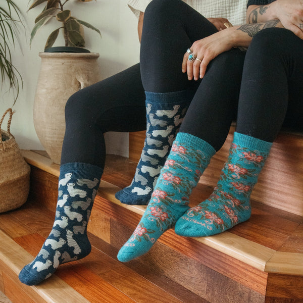 Chaussettes Herd en mélange d’alpaga – Denim – Pokoloko