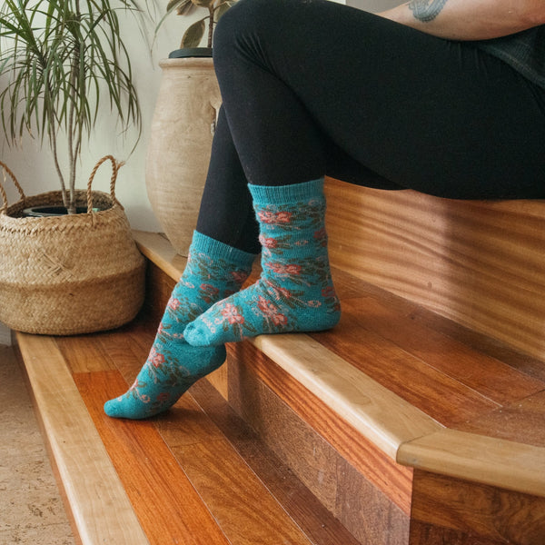 Chaussettes épaisses en mélange d’alpaga – Bouquet – Pokoloko