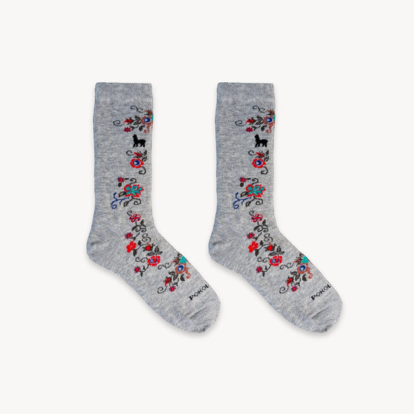 Chaussettes Wild Rose en mélange d’alpaga – Gris – Pokoloko