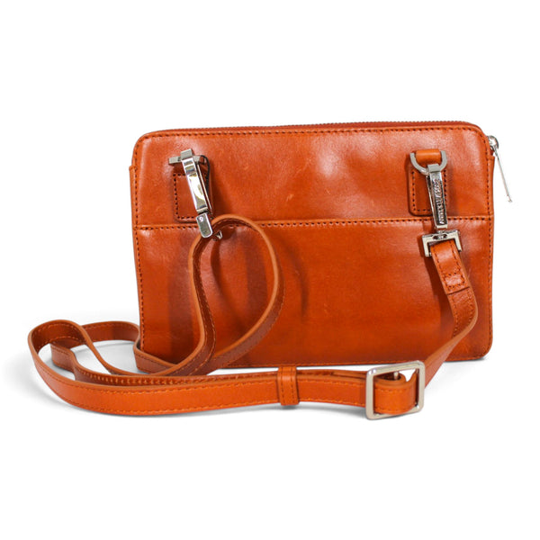 Sac portefeuille Carmen en cuir cognac – autre vue