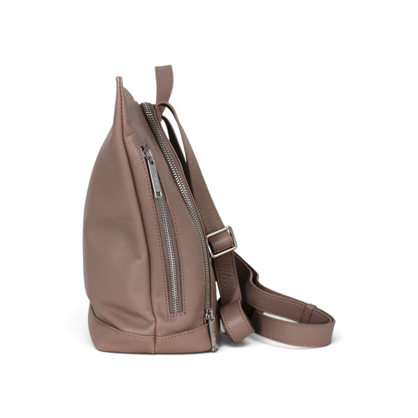 Sac à dos Lore en cuir taupe – autre vue