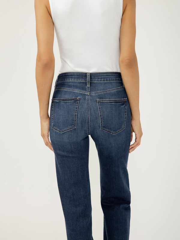 Jean Avery taille haute coupe droite indigo
