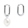 Boucles d'oreille Huggie Perle Opale détaché