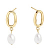 Boucles d'oreille Huggie Perle Papaye or