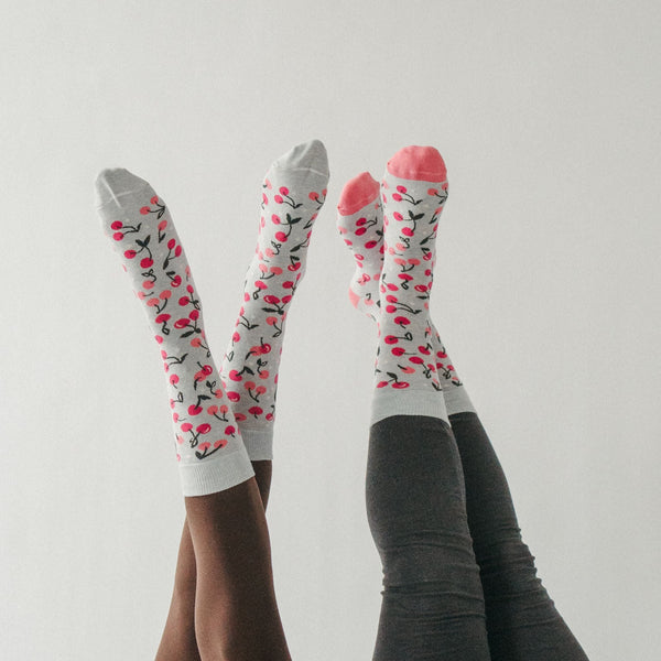 Chaussettes à motifs de cerises en coton Pima – 2 paires – Pokoloko