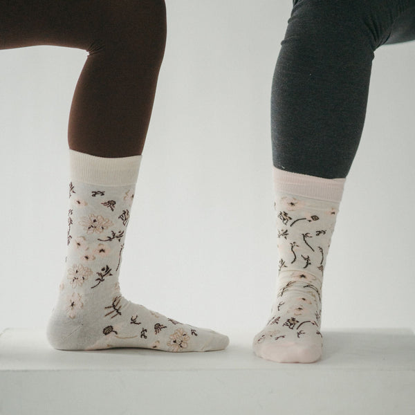 Chaussettes Champ de fleurs en coton Pima – 2 paires – Pokoloko