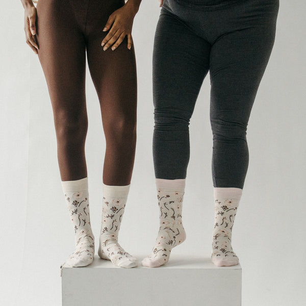 Chaussettes Champ de fleurs en coton Pima – 2 paires – Pokoloko