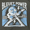Dessin visible à l'avant du hoodie Bleuet Power Bleu Marine