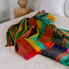 Jeté Sunrise en mélange d’alpaga – Rayures multicolores – Pokoloko