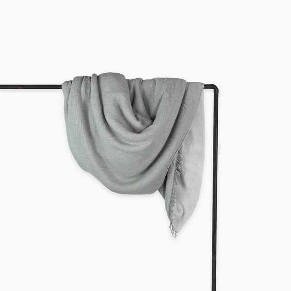 Jeté Crinkle doublé en molleton – Charbon et gris – Pokoloko