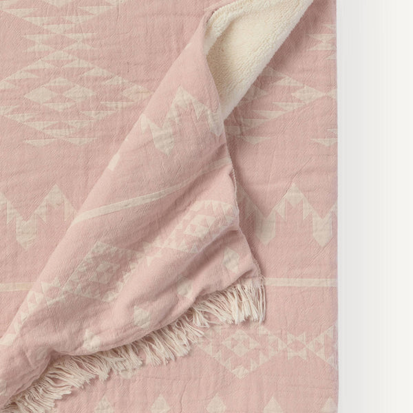 Jeté Atlas doublé en molleton – Rose pastel – Pokoloko