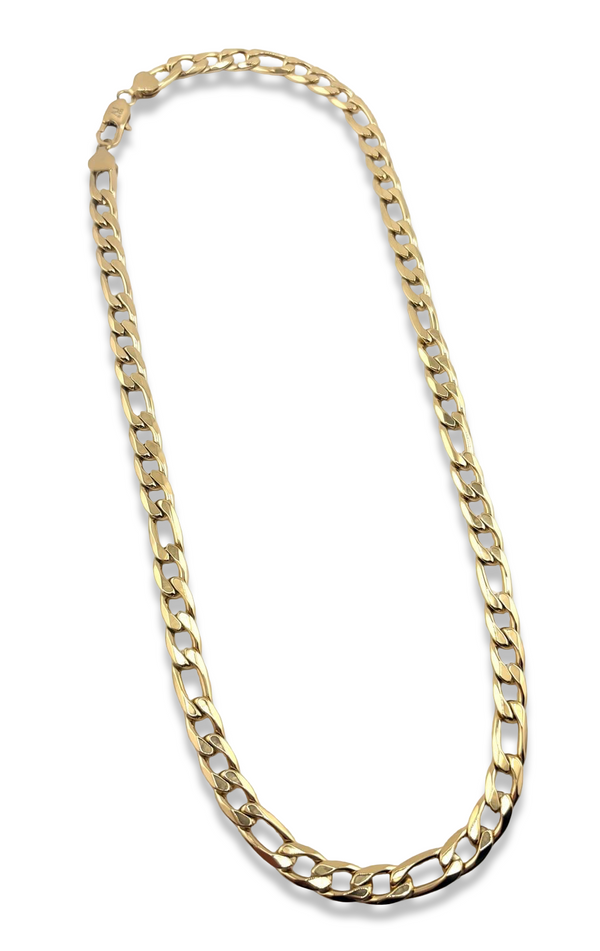 Chaîne Figaro Loyal 14K – 8 mm | 22"