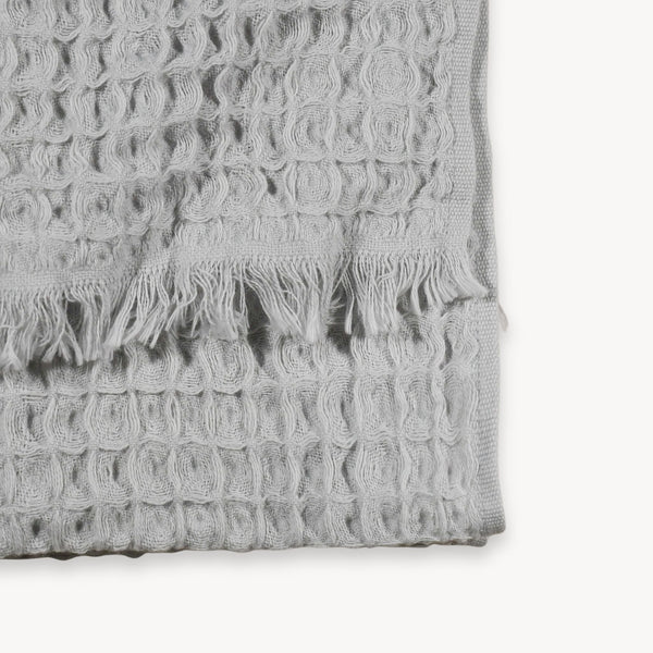 Serviette à mains French Waffle – Gris soie – Pokoloko