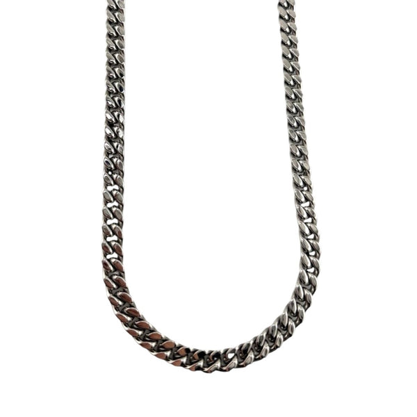Chaîne Alpha Argent Maille Cubaine – 9 mm | 22”