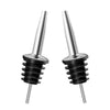 Deux becs verseurs Final Touch en acier inoxydable avec joints noirs en silicone.
