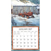 Calendrier mural LANG Simple Country 2027 : page de janvier 2027 et un tracteur devant une grange enneigée.