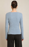Haut en tricot à boucle Dex, coloris bleu pâle, vue de dos
