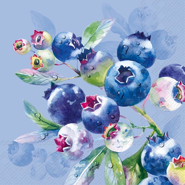 Serviettes de table : Lunch, bleu - Collection Bleuets