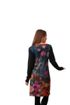 Robe La Maison du Bleuet Mistassini à imprimé floral aquarelle et manches longues noires en micropolaire