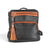 Sac à dos Maison Taïga bicolore noir et cognac avec fermetures éclair et pompon décoratif, style urbain élégant