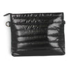 Sac bandoulière Maison Taïga en nylon noir matelassé avec fermeture éclair et anneau latéral pour sangle