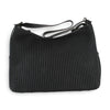 Sac à main épaule noir Maison Taïga avec texture tressée, design structuré et sangle ajustable pour le quotidien.