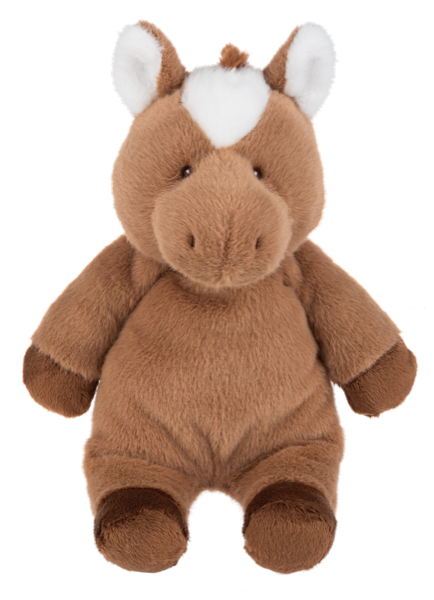 Cheval en peluche Cuddlesome Ganz brun, avec crinière et intérieur des oreilles blancs