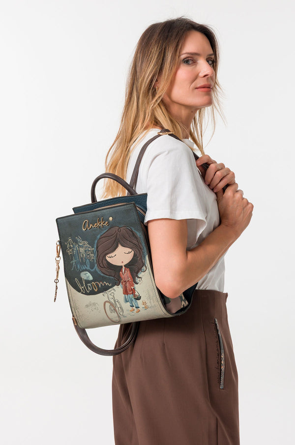 Sac à dos carré Anekke Tulip – porté sur le dos