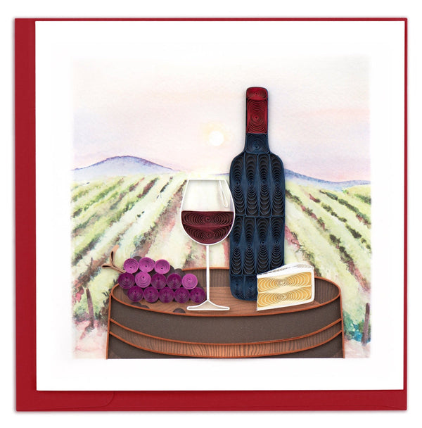Carte de Vœux Vignoble en Papier Roulé
