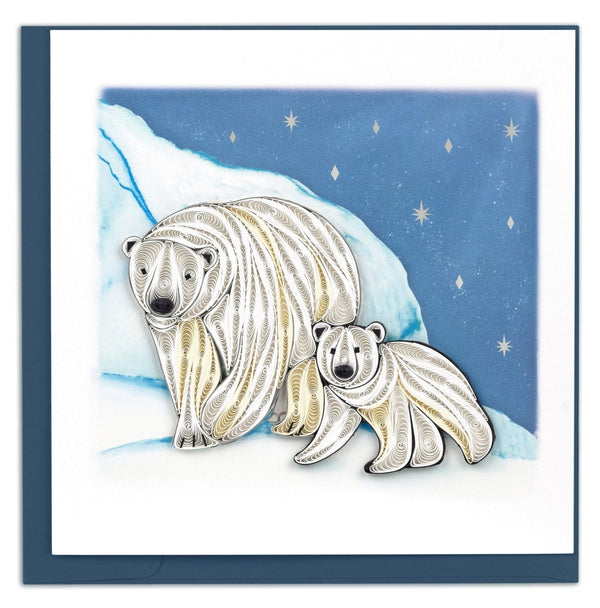 Carte de vœux ours polaires en quilling
