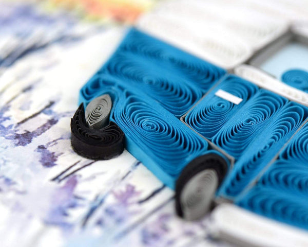 Carte de vœux Road Trip Quilling Card