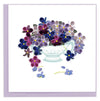 Carte de vœux bouquet de violettes en papier roulé