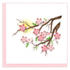 Carte de vœux cerisiers en fleurs quilling