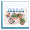 Carte de vœux chariot fleuri en papier roulé