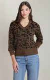 LEOPARD V-NECK SWEATER