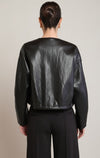 COLLARLESS PU JACKET