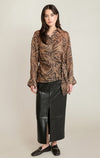 ANIMAL PRINT WRAP SHIRT
