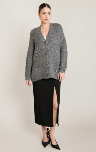 SEQUIN KNIT CARDIGAN