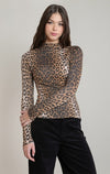 LEOPARD MOCK-NECK TOP