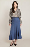 BELTED DENIM SKIRT