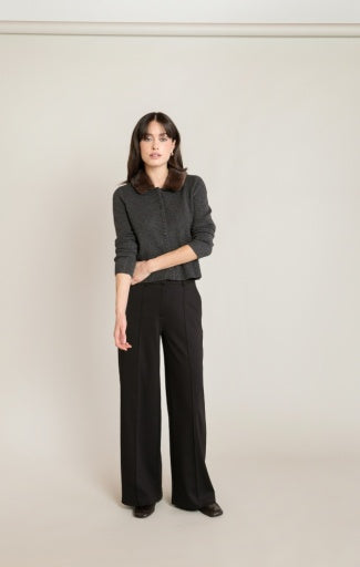 FUR LAPEL CARDIGAN