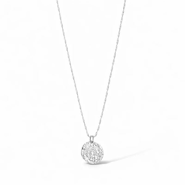 BREATHEcollier médaillon en cristal recyclé plaqué argent
